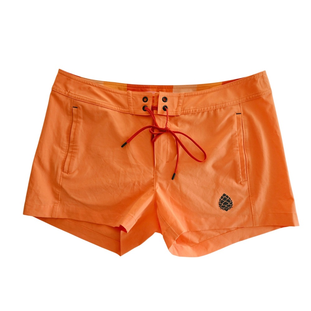 Stio Womens Size 10 Board Shorts Orange Stretch Water Hiking Activewear CFS